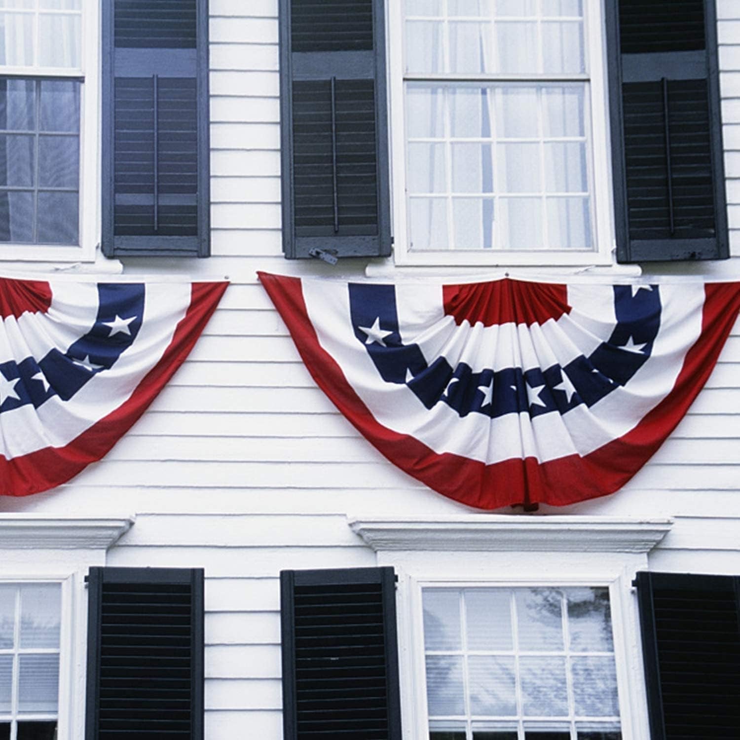 16 Pcs USA Patriotic Pleated Fan Flags-3 X1.5 Ft American US Flag Bunting Banner Patriotic Bunting Flag Stars and Stripes Flag Bunting for Memorial Day the 4Th of July and Labour Day