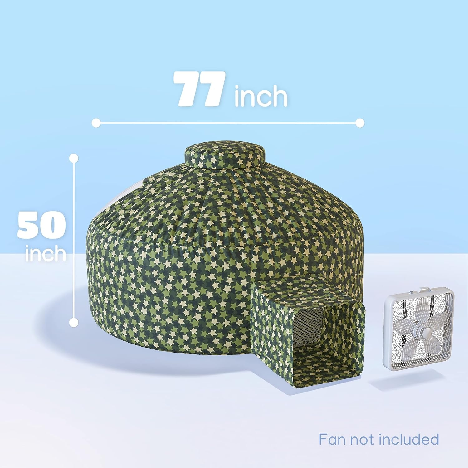 Inflatable Tent for Kids (Camo Dark Grey), Inflatable Air Tent for Kids Sets up and Stores Away in Seconds, Improved Blow up Fort (Fan NOT Included) (Camo Stars)